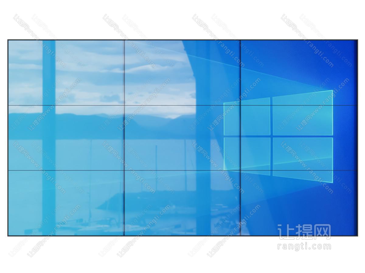 现代蓝色九宫格看台电子屏 显示屏