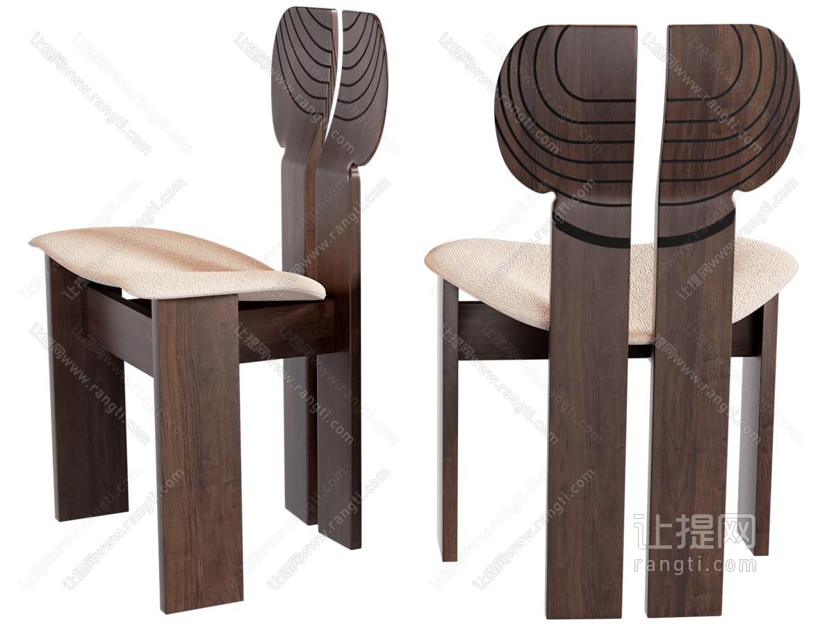 现代中古风休闲椅子 餐椅