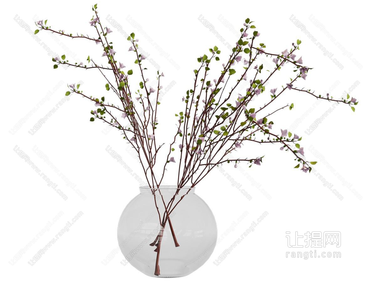 现代玻璃花瓶花卉