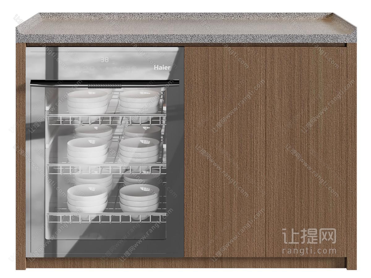 现代嵌入橱柜的洗碗机 厨房电器