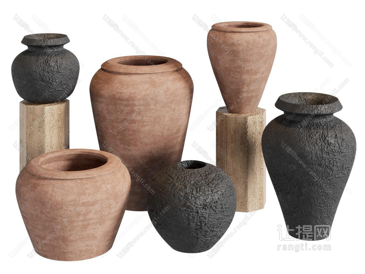 现代陶艺器皿 摆件组合