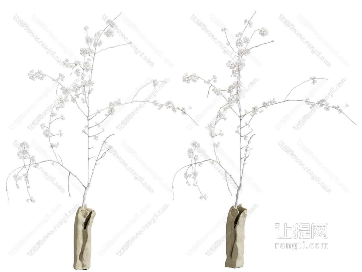 侘寂风花瓶花卉