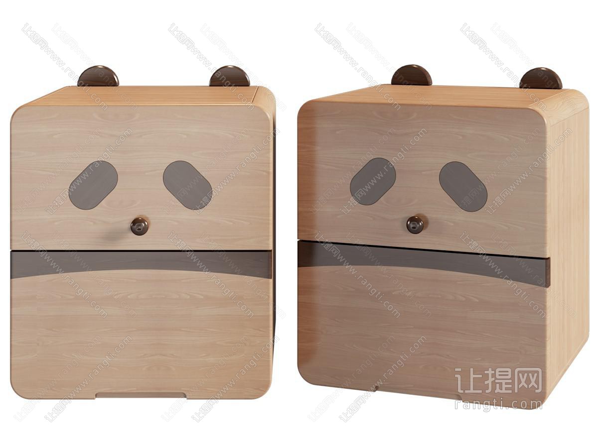 现代儿童卡通熊猫床头柜