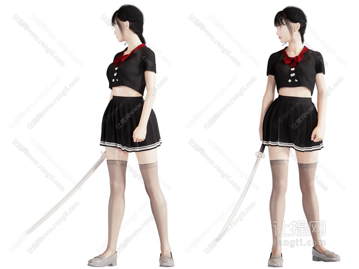 现代拿剑的女孩 女子 女人 人物