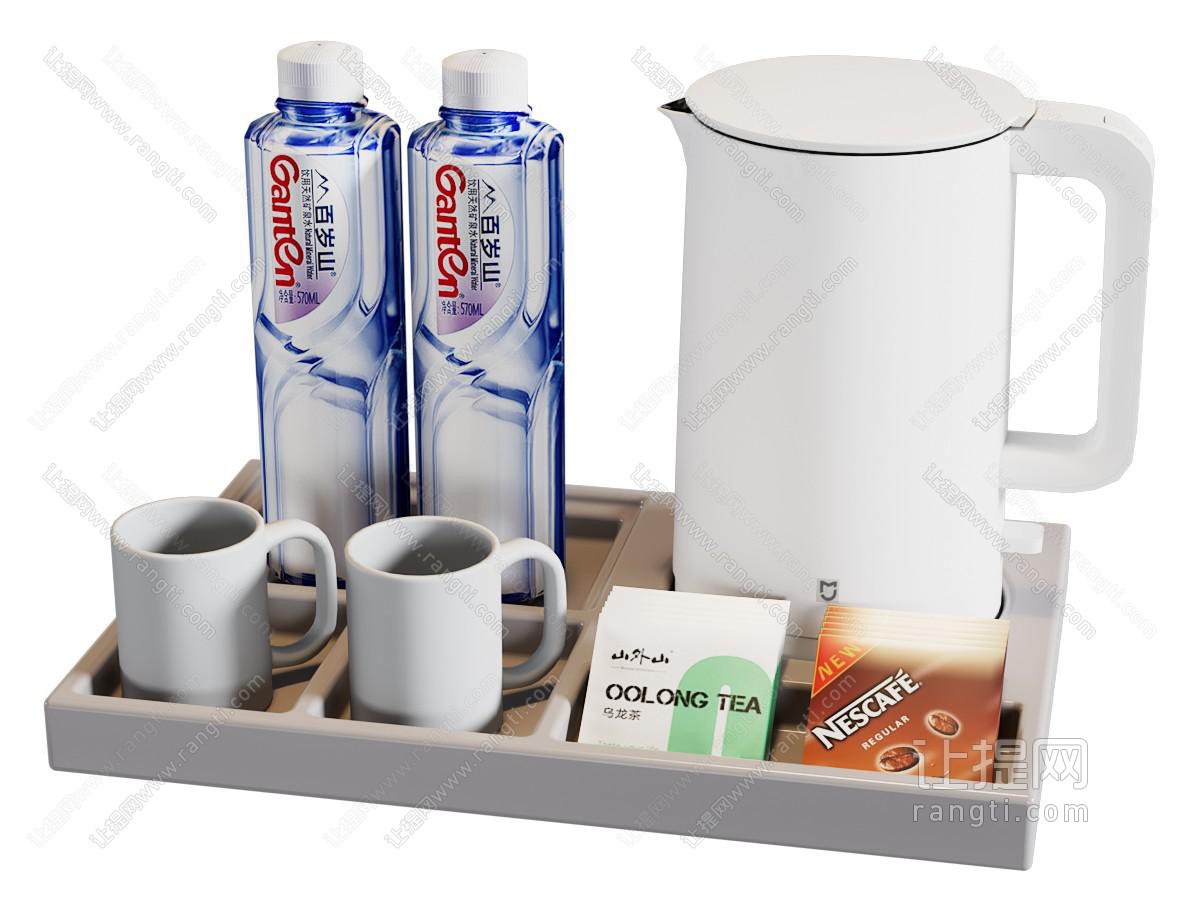 现代茶壶 矿泉水 茶杯 茶具杯子
