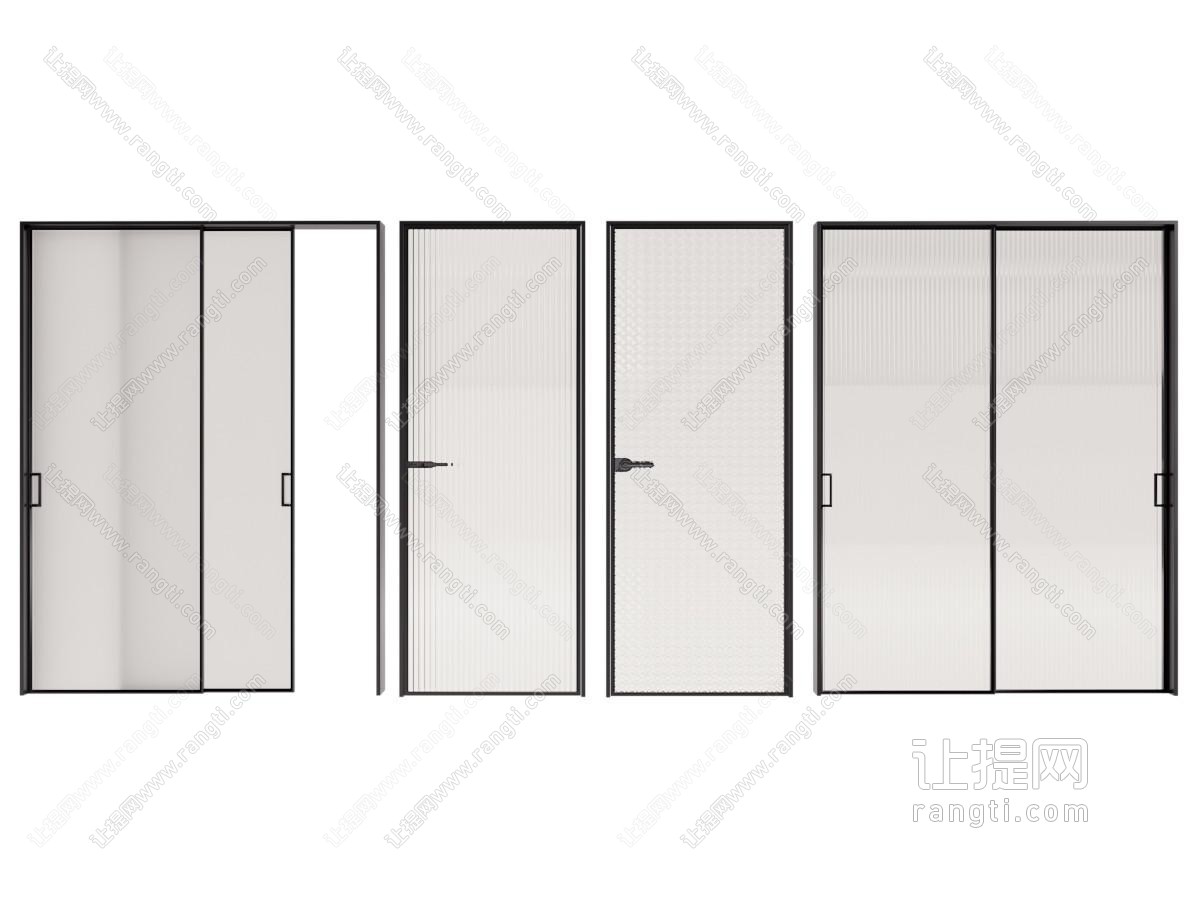 现代玻璃推拉门