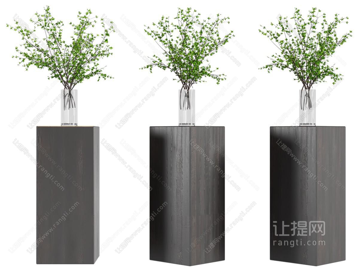 现代玻璃花瓶花卉