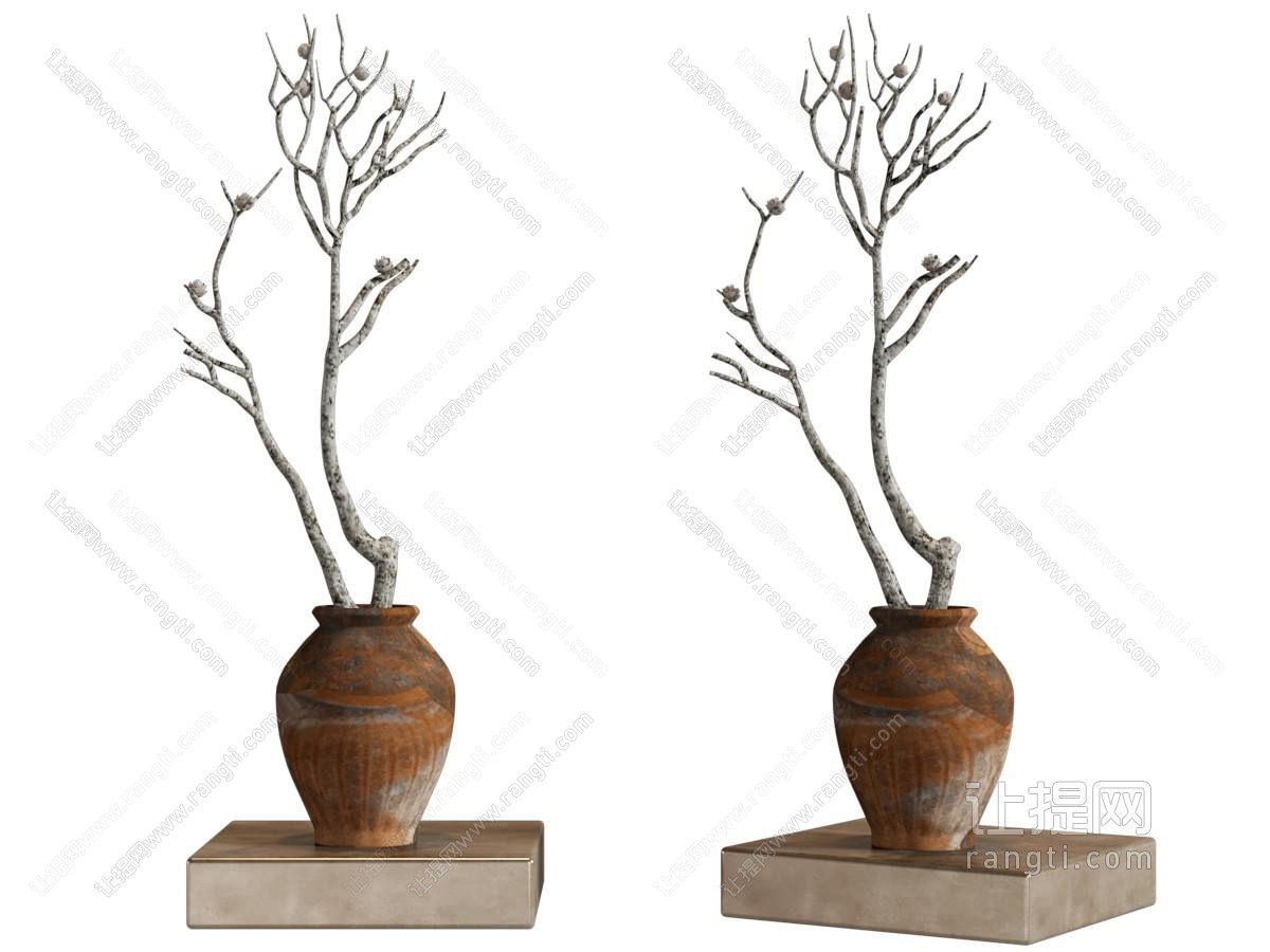 现代陶艺花瓶花卉摆件组合
