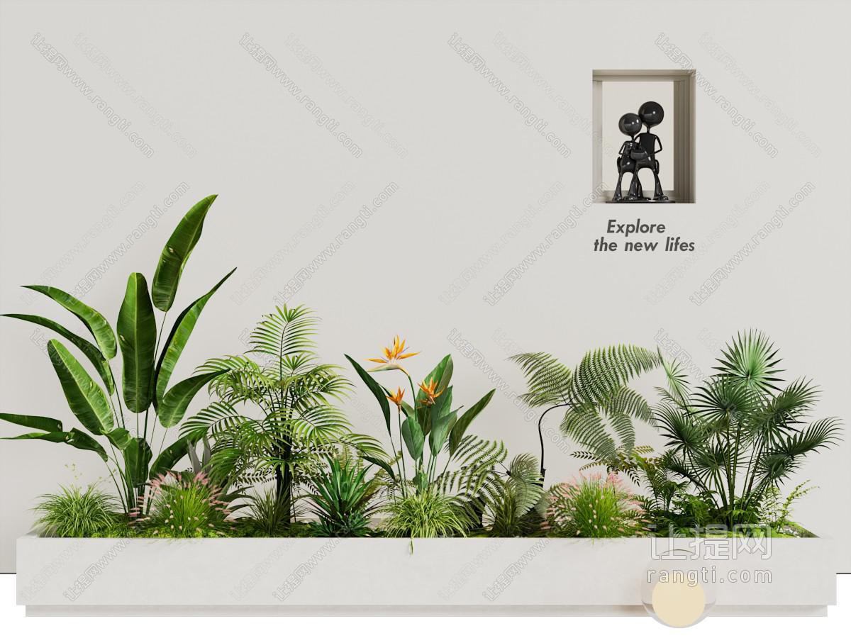 现代室内花坛花草植物景观园艺小品