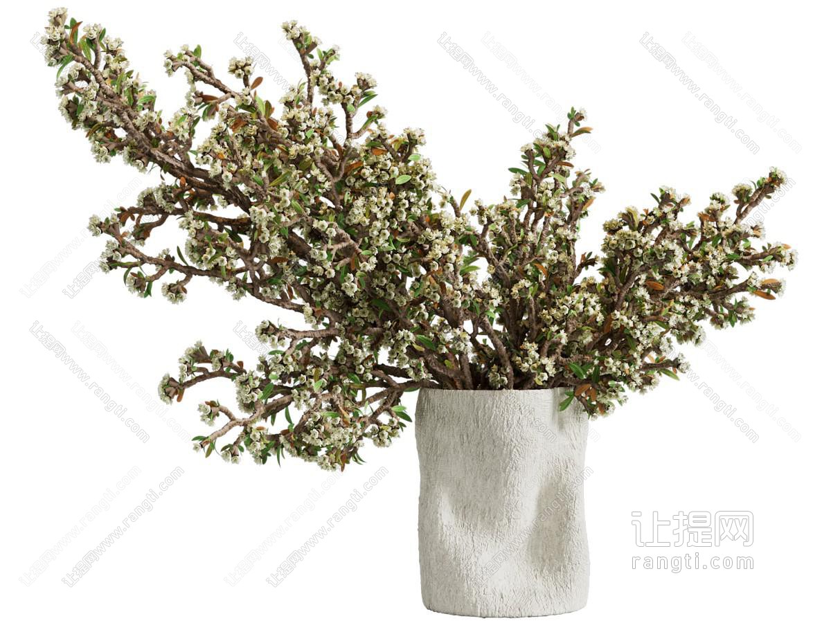 现代陶艺花瓶花卉