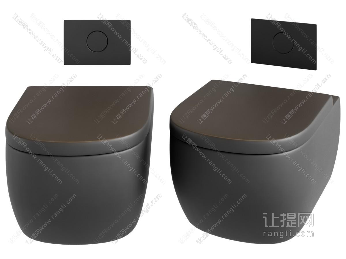 现代黑色马桶