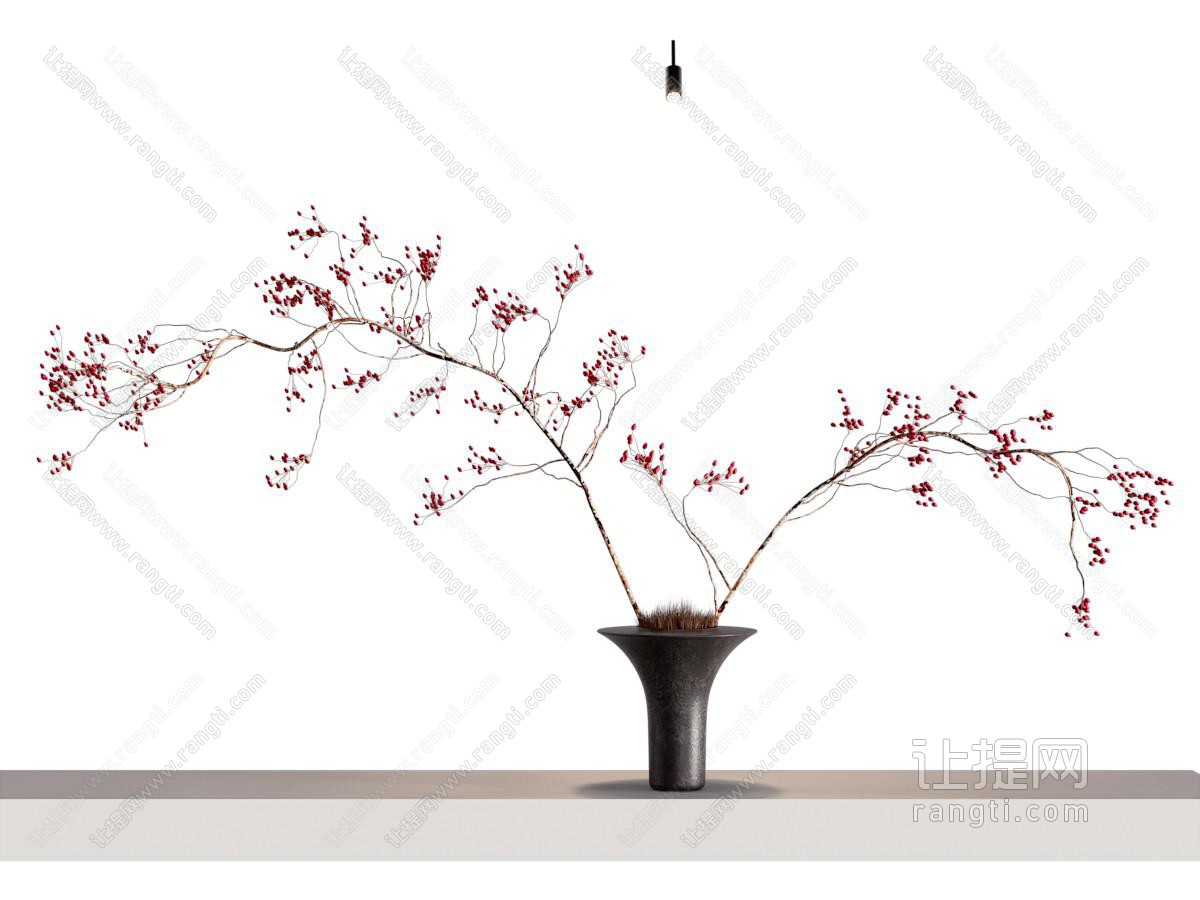 现代陶艺花瓶花卉