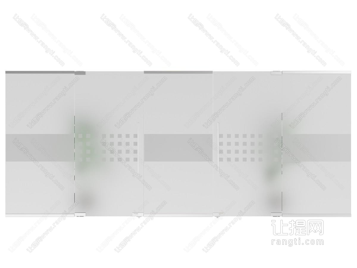 现代办公磨砂玻璃隔断 平开门