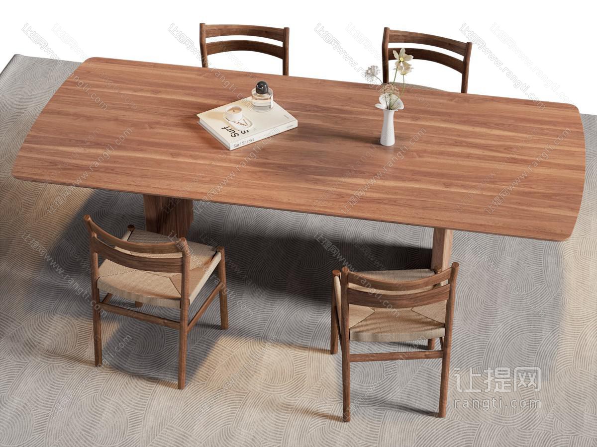 现代实木餐桌椅组合
