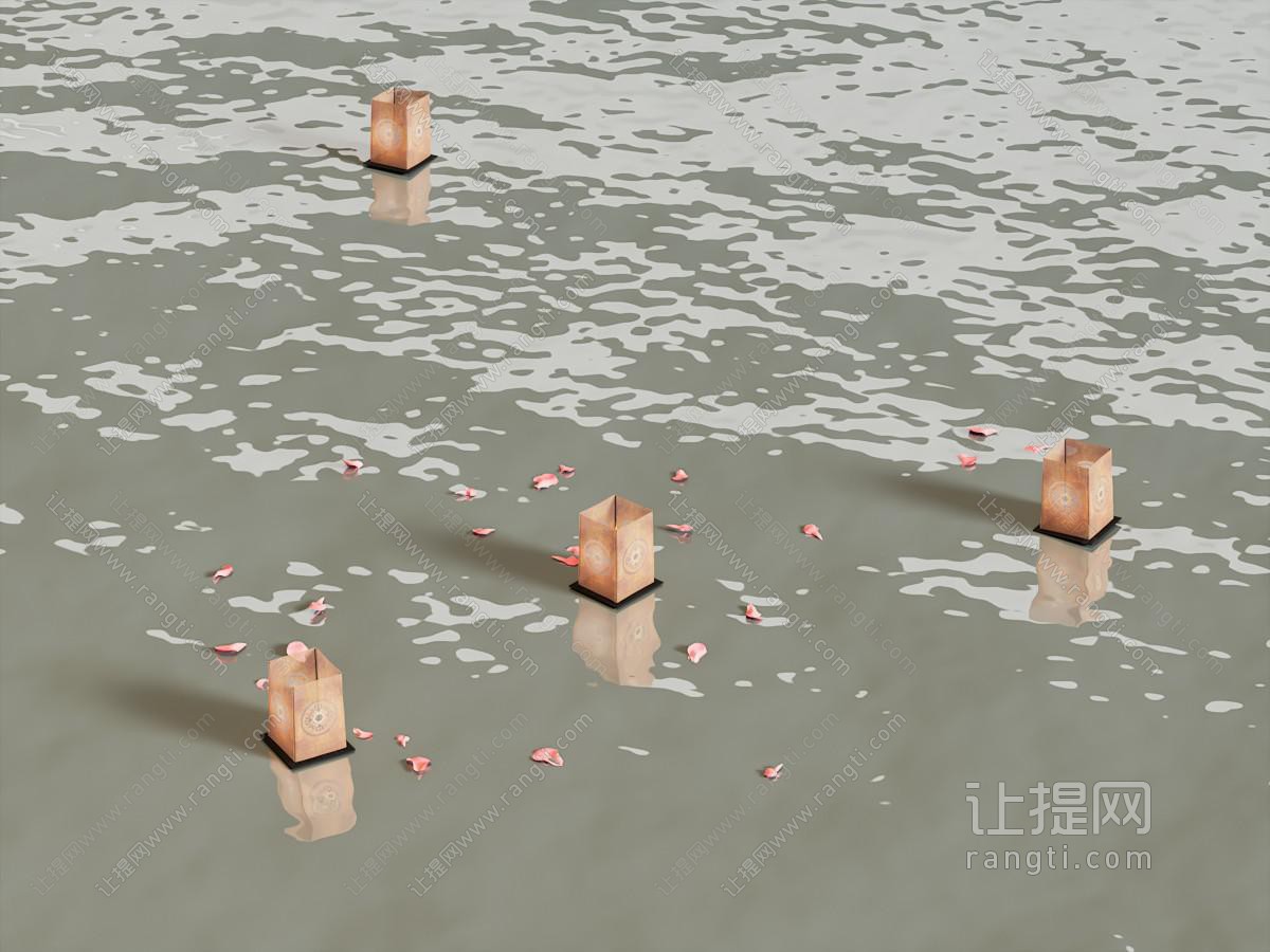 现代水池 景观灯