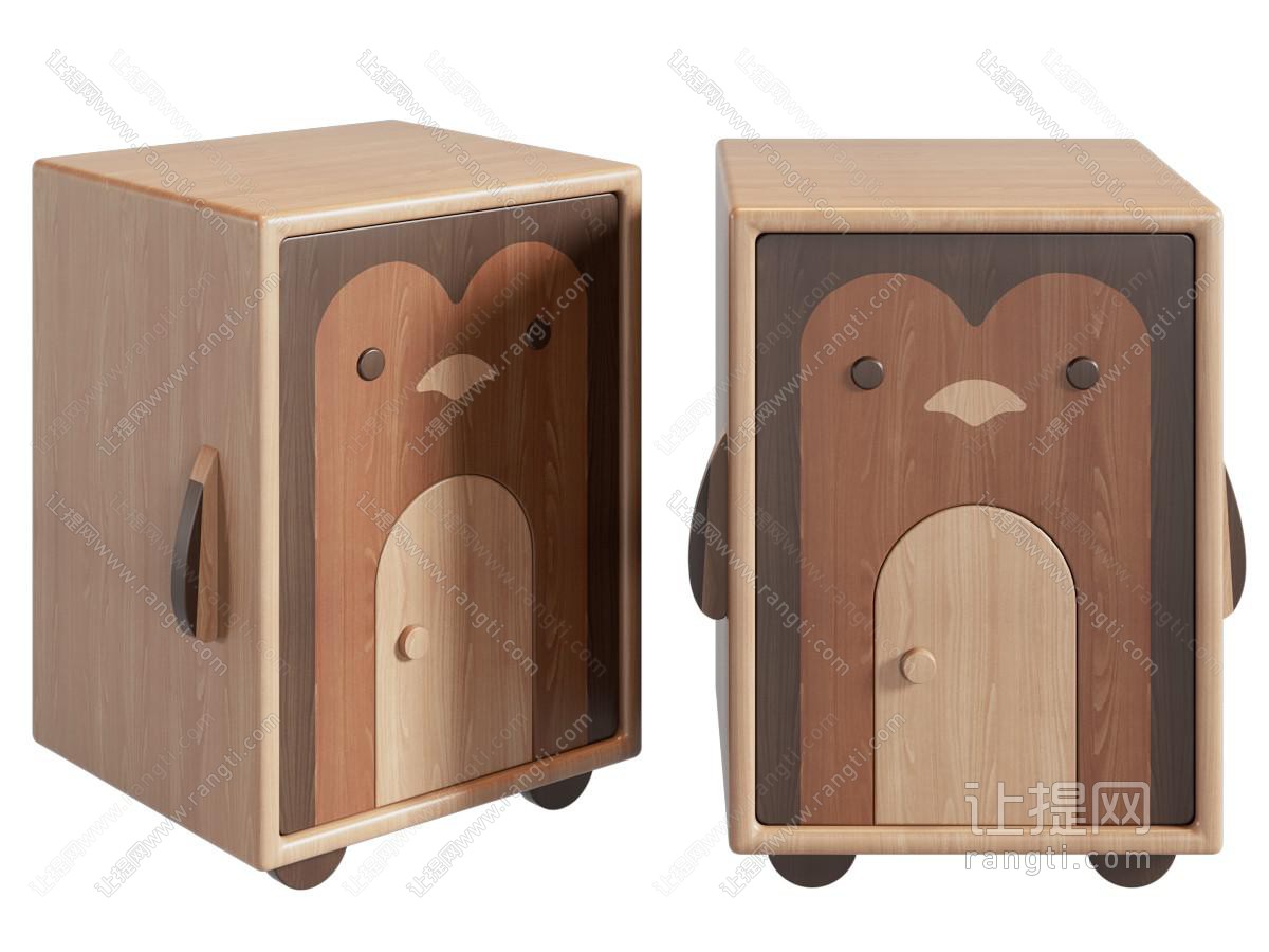 现代卡通柜门床头柜