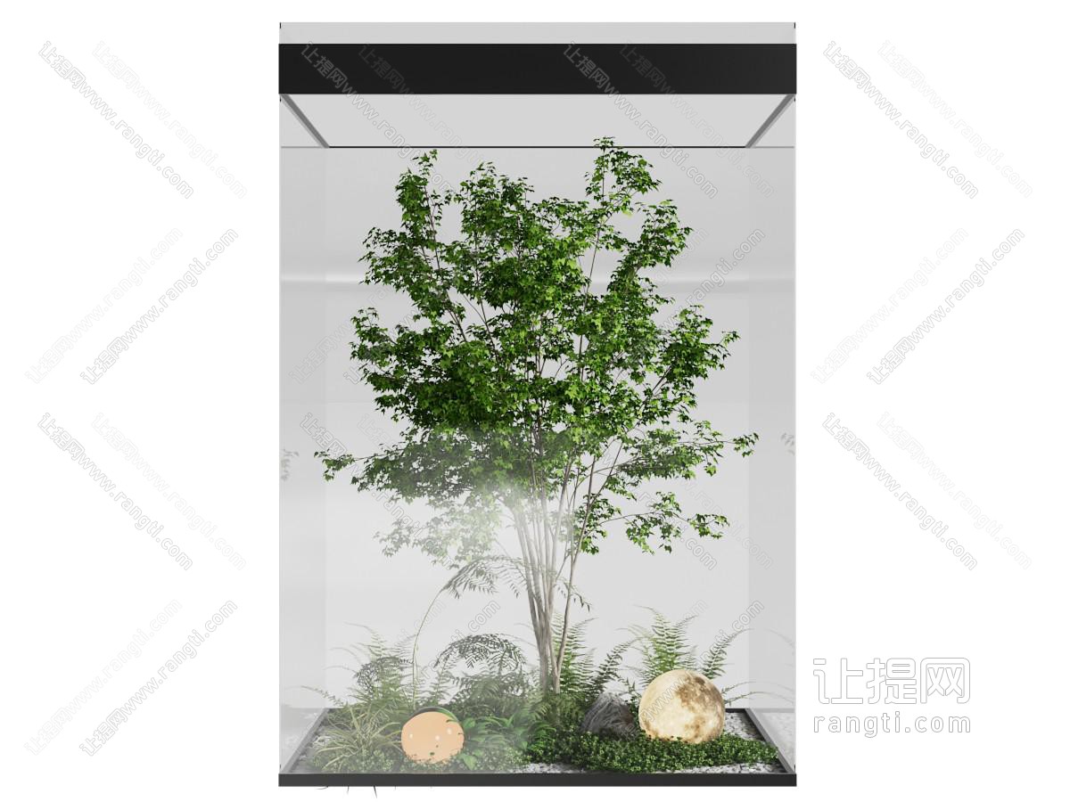 现代室内玻璃景观植物园艺小品