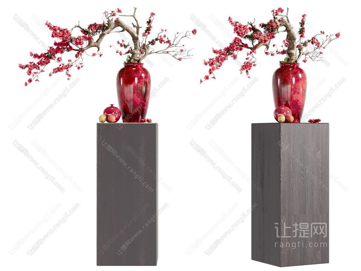 新中式花瓶花卉 摆件组合