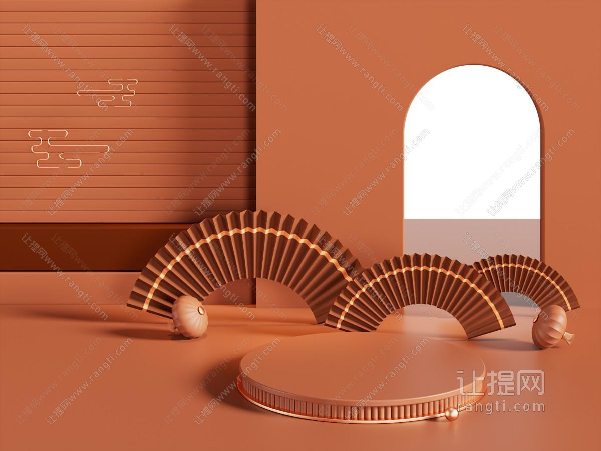 新中式美陈 电商产品展示台