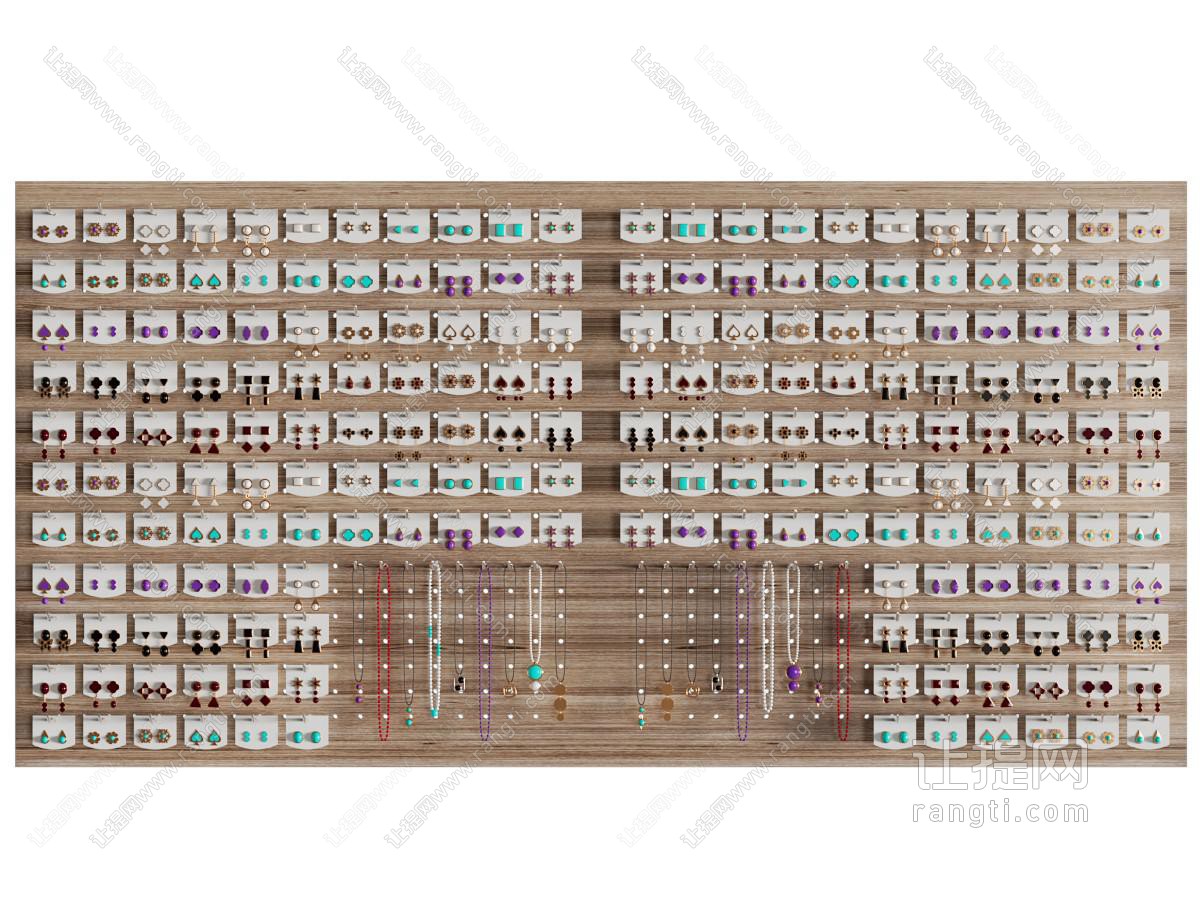 现代耳钉 耳环 项链首饰展架 展柜 展墙