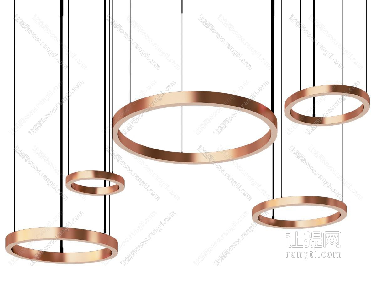 现代金属环吊灯