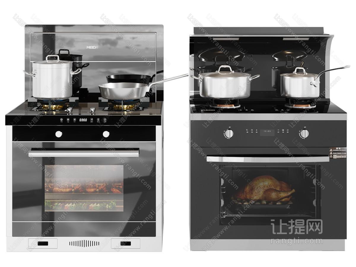 现代集成灶 锅具 厨房电器