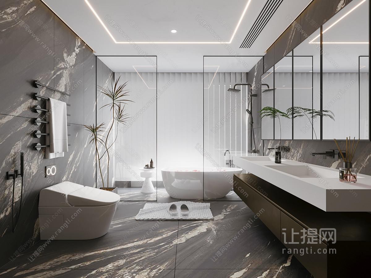 现代卫浴间 洗手间