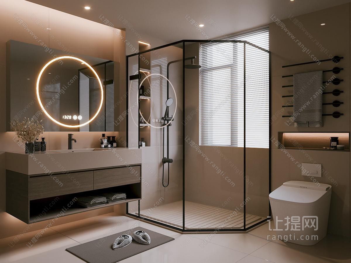 现代卫浴间 洗手间