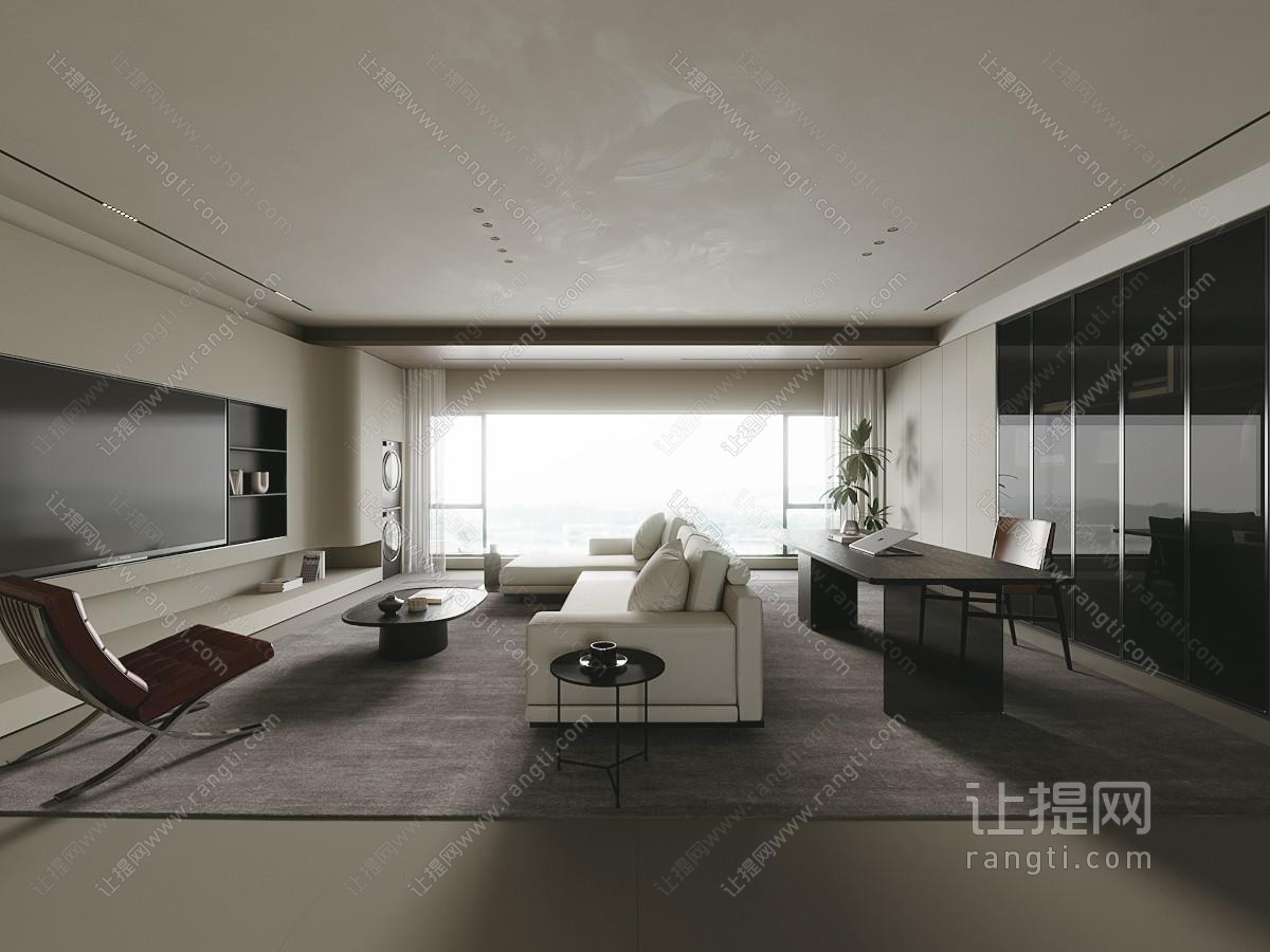 现代客厅 书房