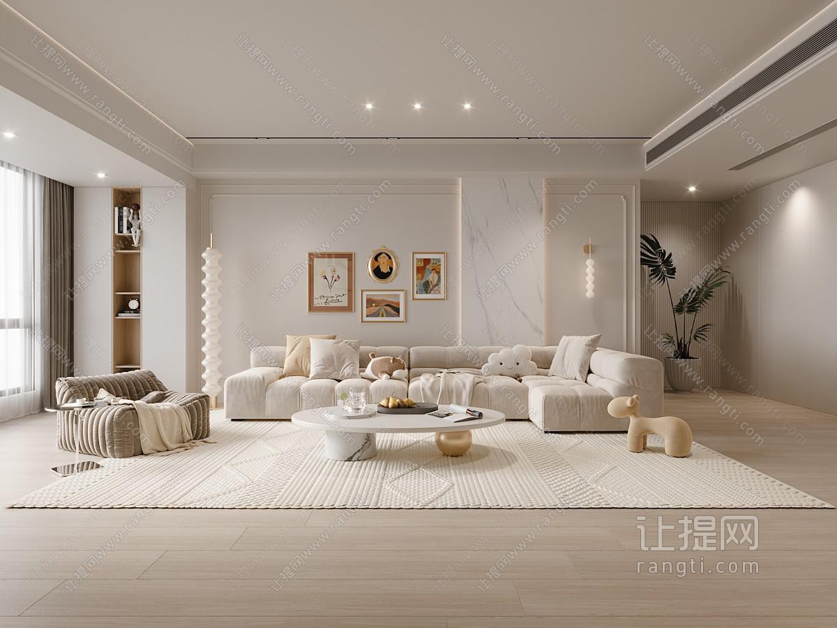 现代奶油风客厅