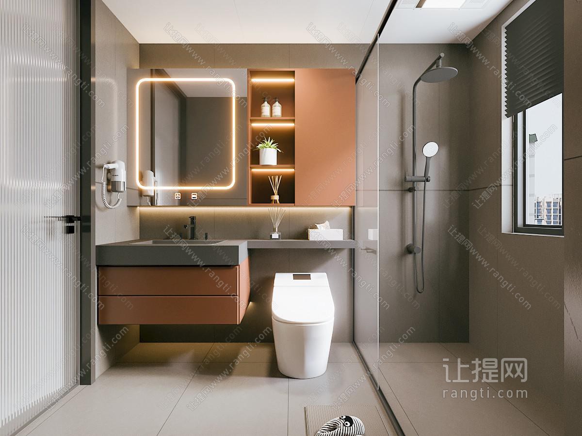 现代卫浴间 洗手间