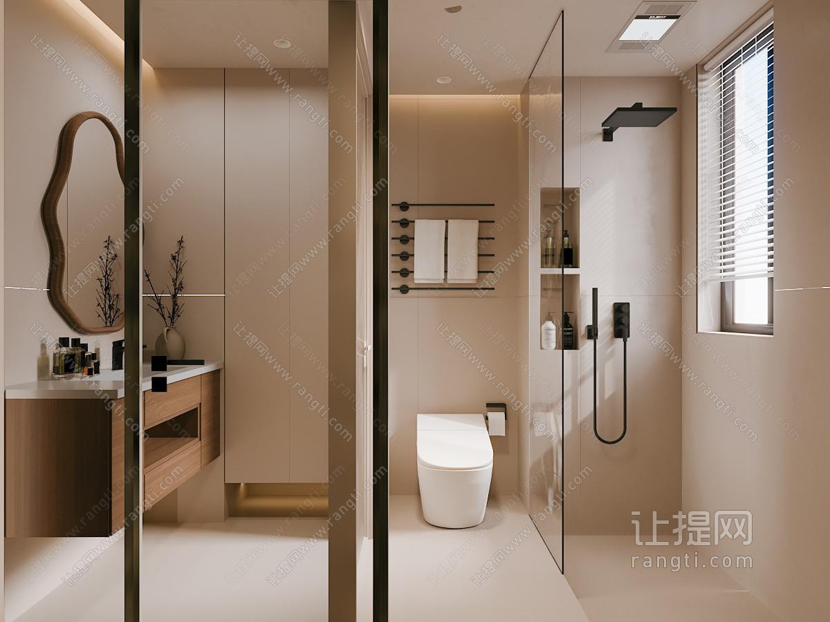 侘寂风卫浴间 洗手间