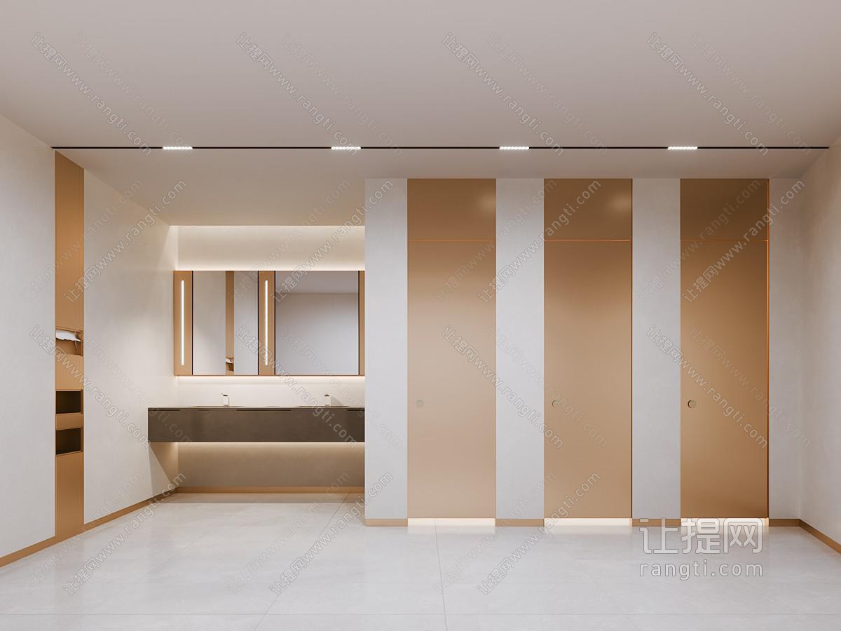现代公共卫生间 洗手间