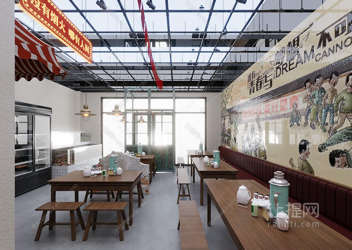现代复古怀旧饭店餐馆