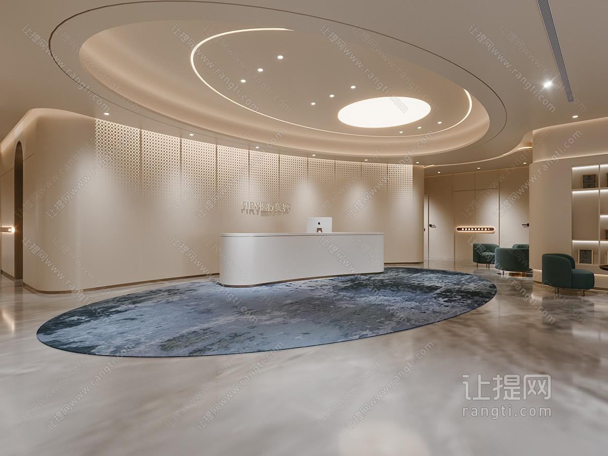 现代美容院大堂前台接待