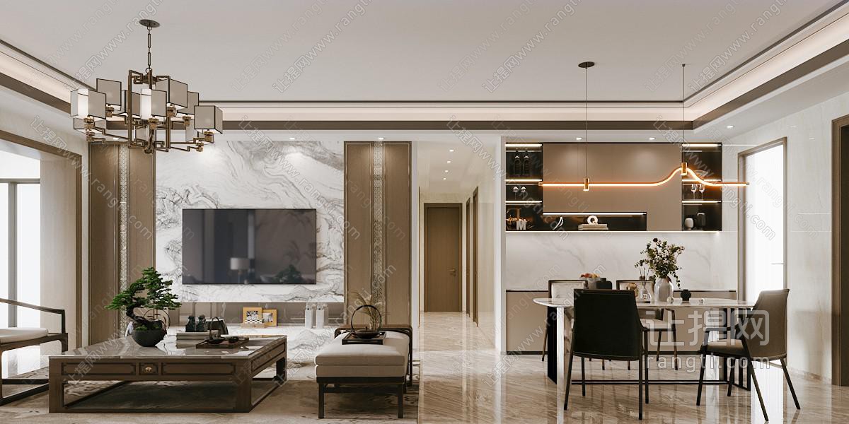 新中式客厅餐厅