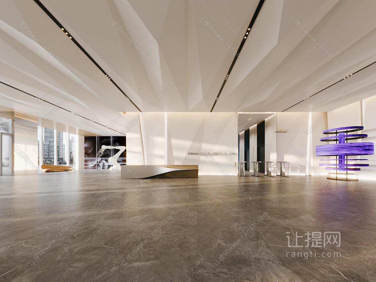 现代大堂前台接待