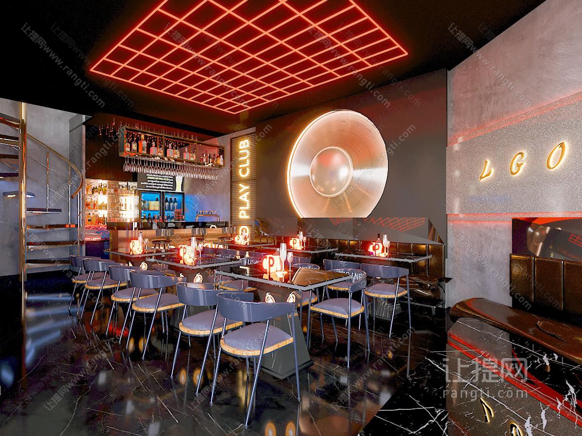 工业风loft饭店餐馆就餐区