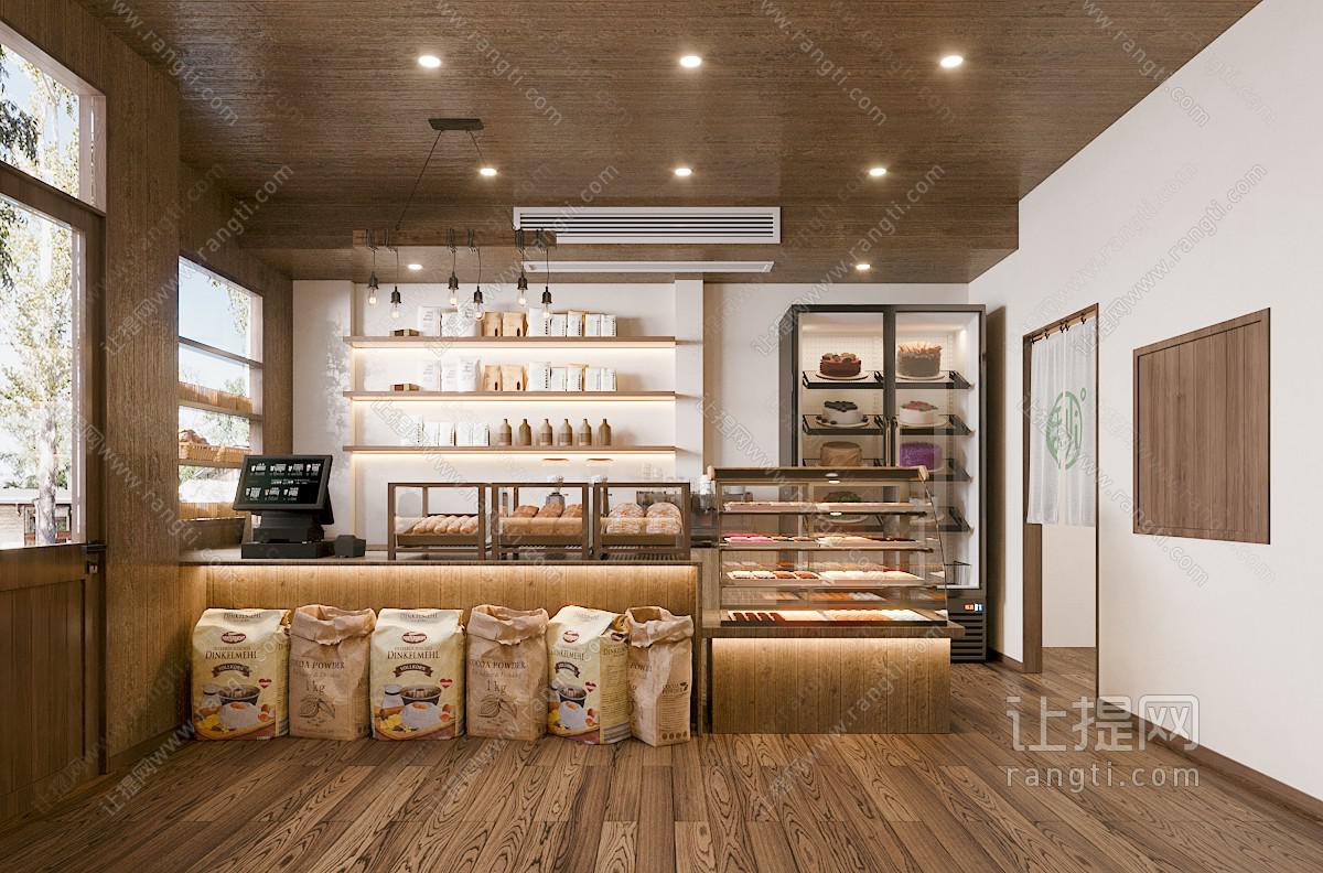 现代原木风烘焙店