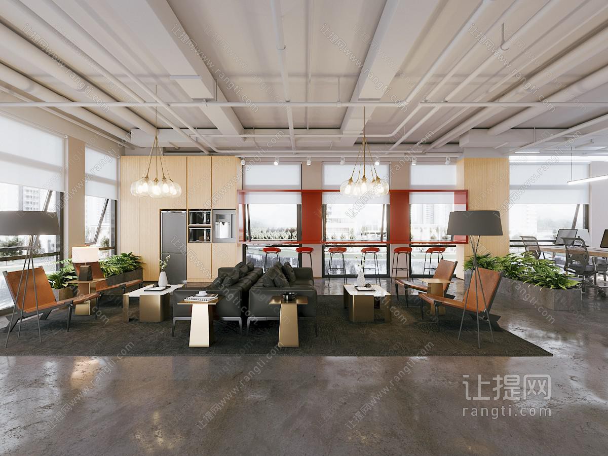 现代公司接待区 洽谈区