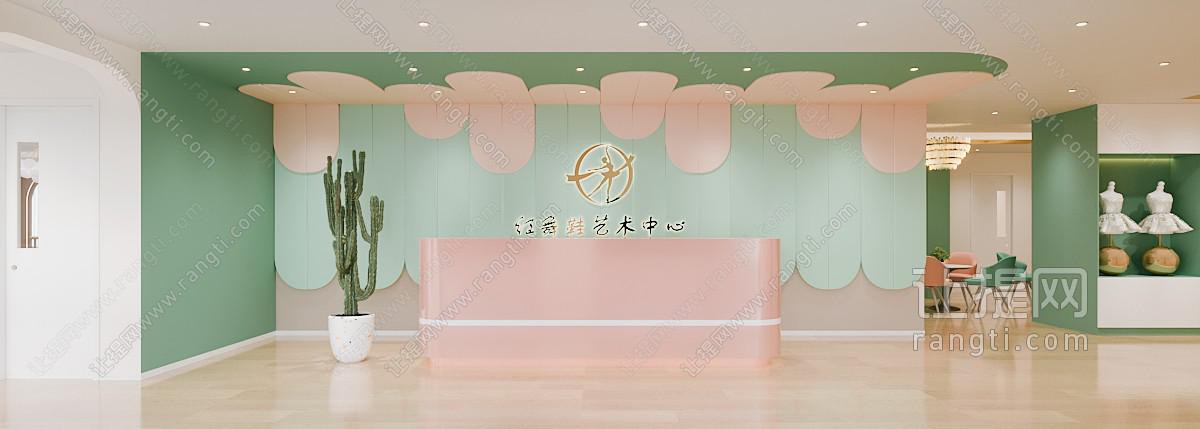 现代舞蹈培训中心大厅前台接待