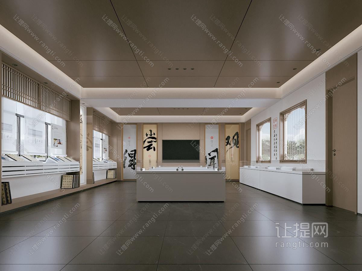 新中式书法字画展厅展览