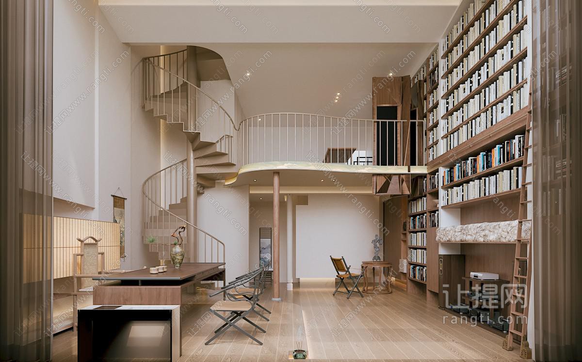 新中式公寓复式loft客厅
