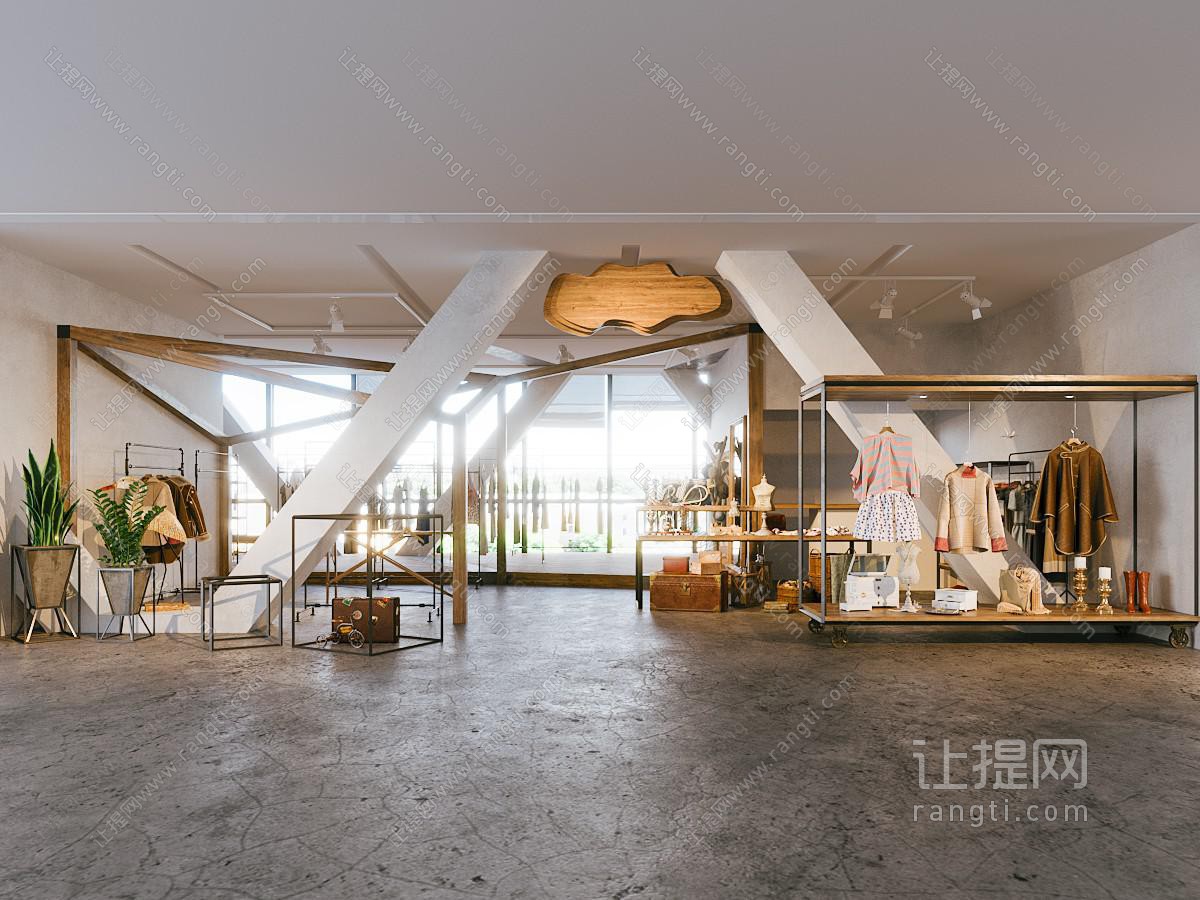 工业风loft服装专卖店