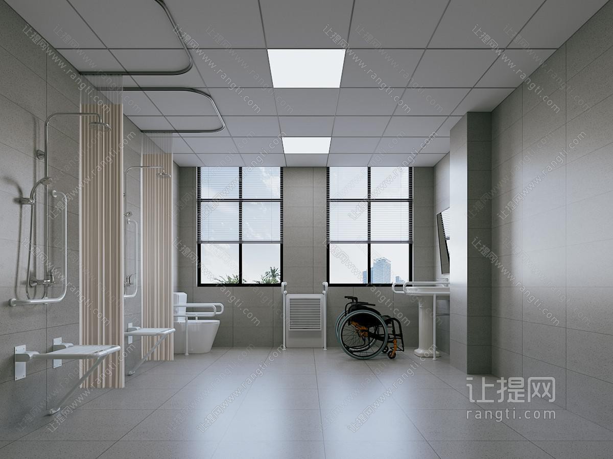 现代残障人卫生间 洗手间