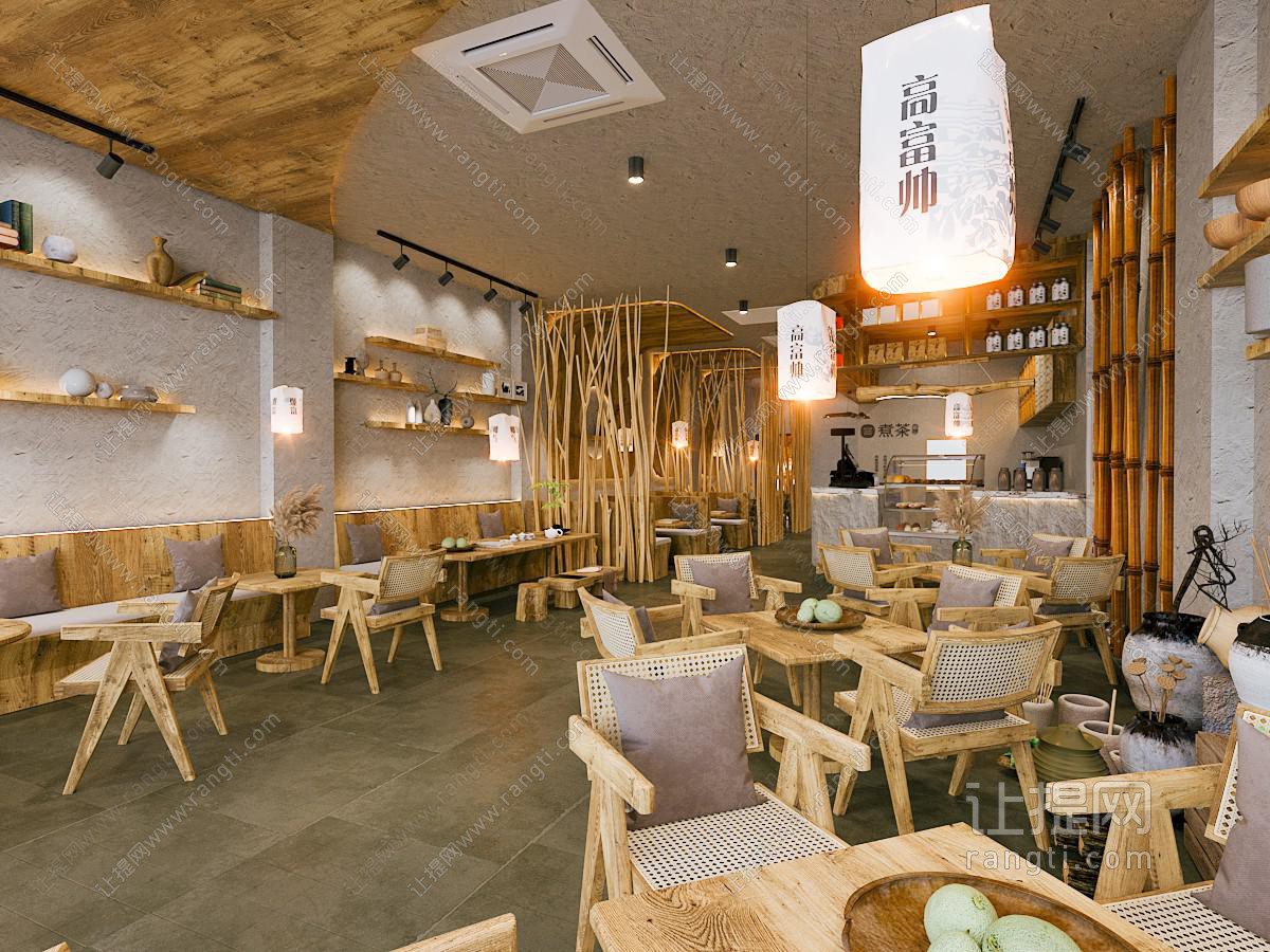 侘寂风饭店餐馆就餐区