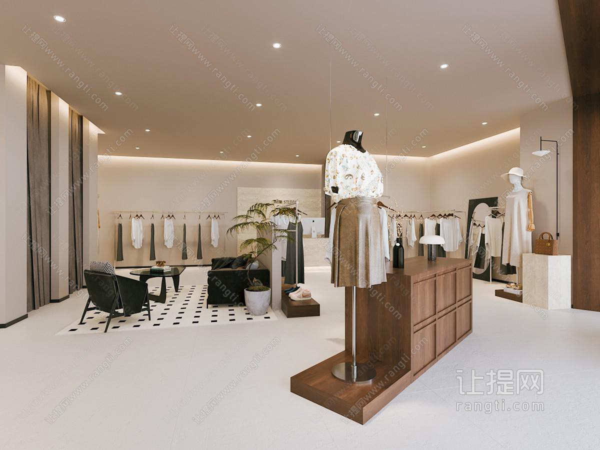 侘寂风服装专卖店 接待区