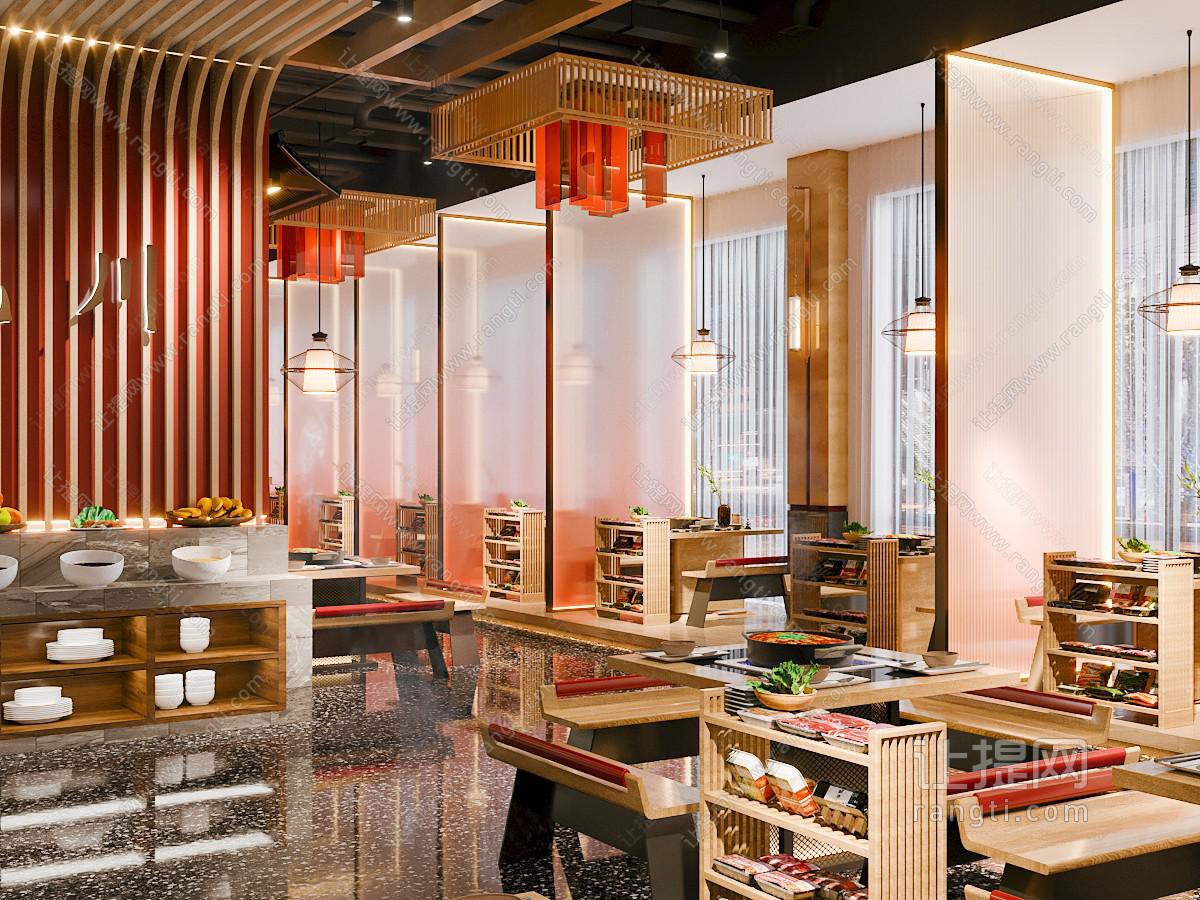 新中式火锅店就餐区