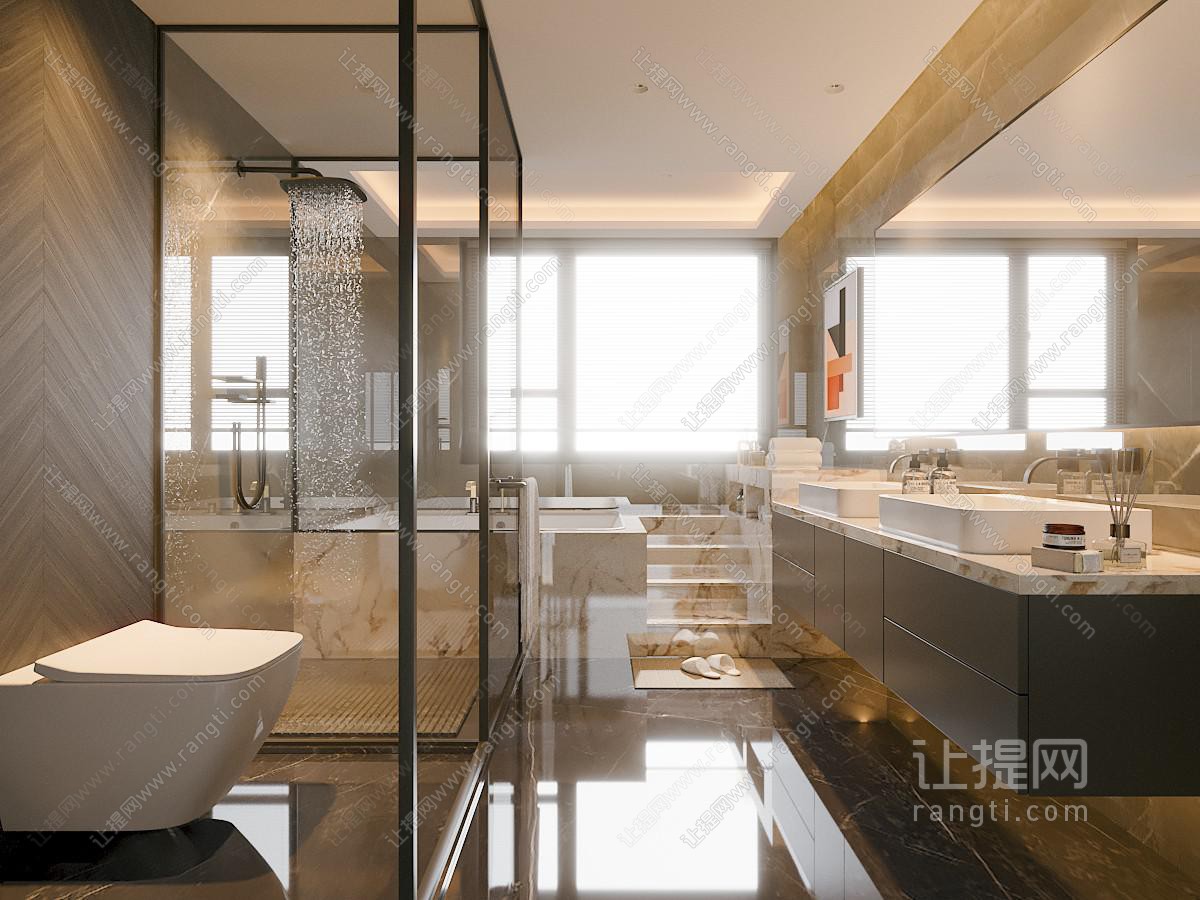 现代卫浴间 洗手间