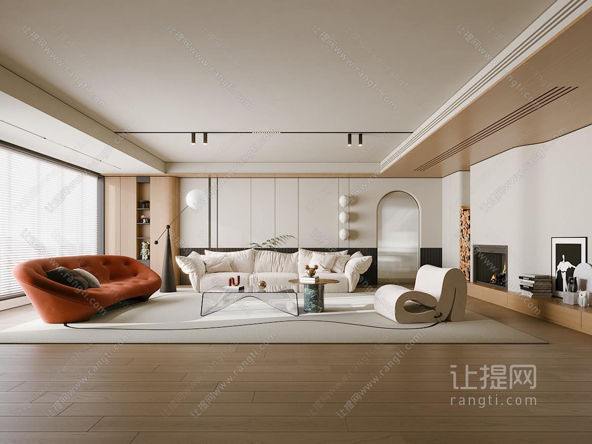 现代原木风客厅